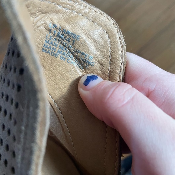 Lucky Brand Tan Larise Peep Toe Booties blocks heels size 11 - Picture 9 of 15